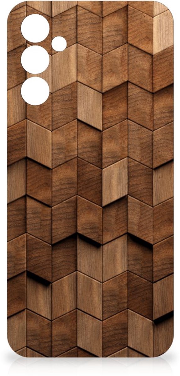 Bumper Hoesje voor Samsung Galaxy A14 5G Wooden Cubes
