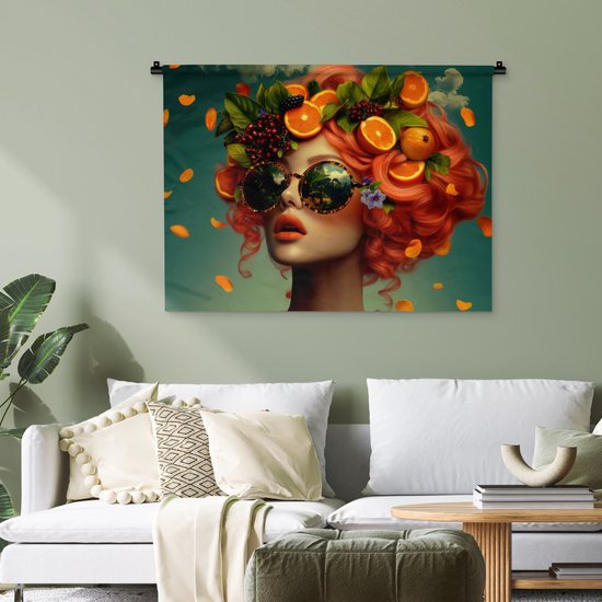 Tapisserie murale 90x67,5 cm - Femme - Orange - Baies - Oranje - Tapisserie murale - Tapisseries