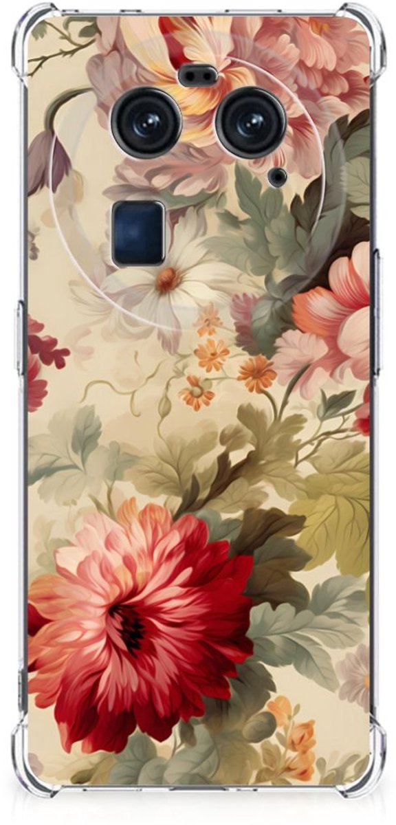 TPU Case Anti-Shock voor Case voor OPPO Find X6 Bloemen