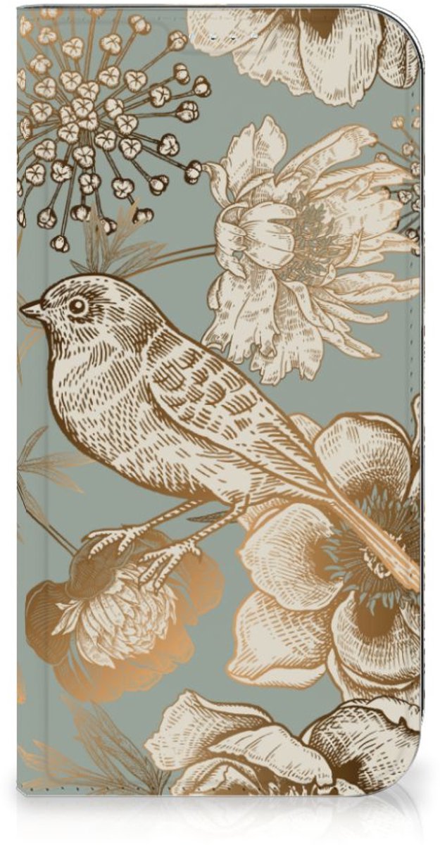 Smart Cover voor iPhone 15 Plus Vintage Bird Flowers