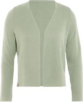 Cardigan tricoté Ella Knit Factory - Cardigan tricoté pour femme - Cardigan d'été pour femme - Cardigan court à hauteur de hanches - Cardigan femme en 50% coton et 50% acrylique - Vert Sage - 40/42