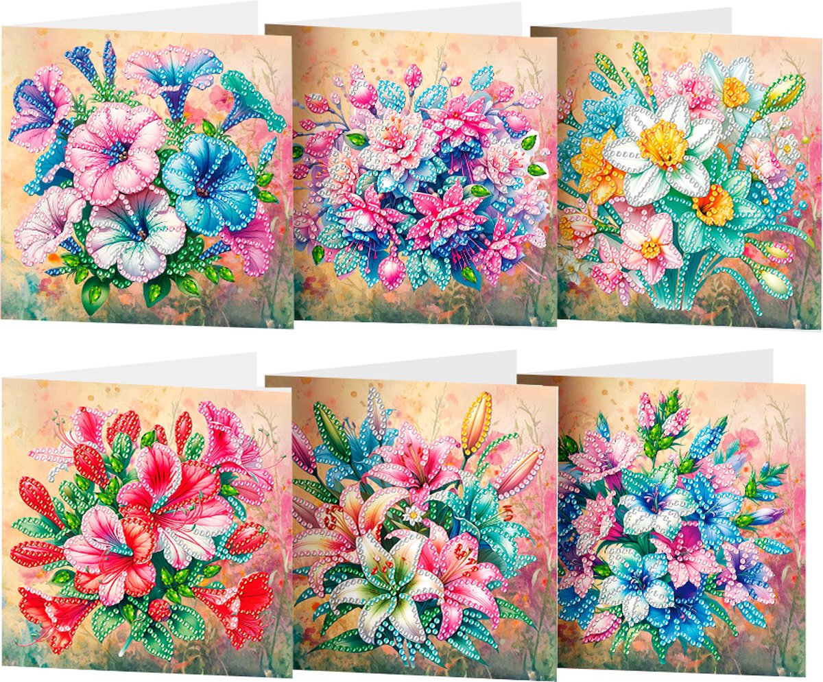 Adorzy Diamond Painting Kaarten Bloemen