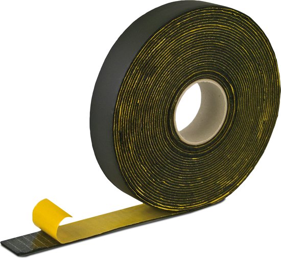 GOEBEL® - 1 x Ruban en caoutchouc 3 x 50, 0 mm 15 m Rouleau de ruban en caoutchouc autocollant - pour le collage des coutures du caoutchouc synthétique