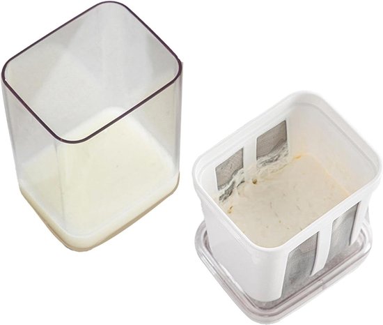 Yoghurtzeef, herbruikbare multifunctionele transparante separator, ronde yoghurtzeef, zelfgemaakte yoghurt, sojamelkaas wei-separator voor het maken van dikke yoghurt, sojamelk
