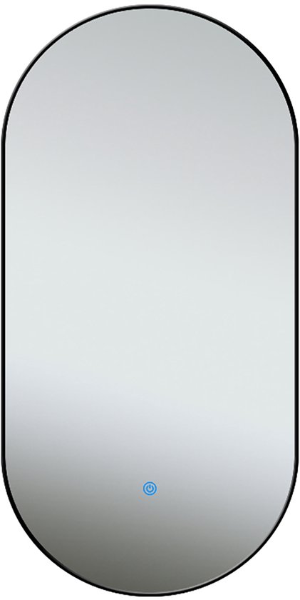 SONNI Badkamerspiegel met verlichting, rond, 60 cm, anti-condens LED- badkamerspiegel, rond met touch spiegel met verlichting, koudwit, wandspiegel, IP44 [Energieklasse E