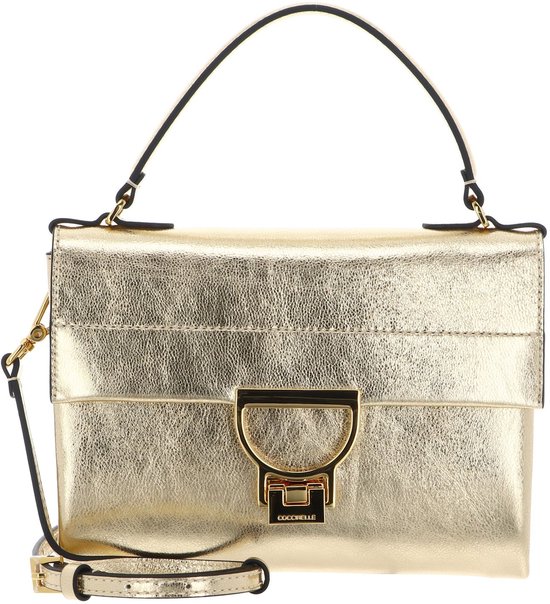 COCCINELLE Cuir Sac à main Sac à épaule bandoulière Arlettis Smooth Metal Handbag Golden Doré