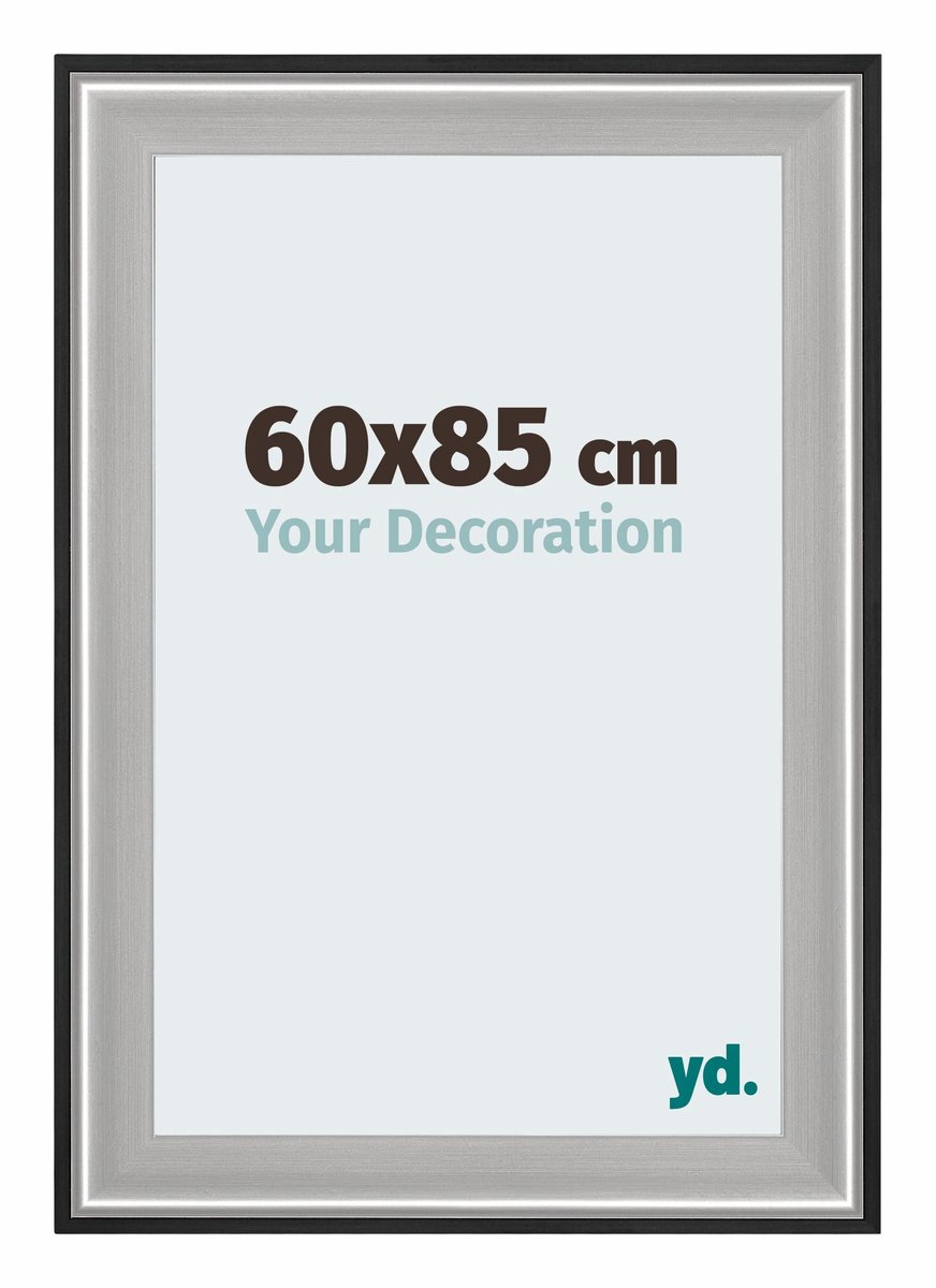 Your Decoration - Puzzellijst 60x85 cm - Zwart Zilver Gepolijst - Puzzellijst 1500-2000 stukjes - Hout Fotolijst - Birmingham