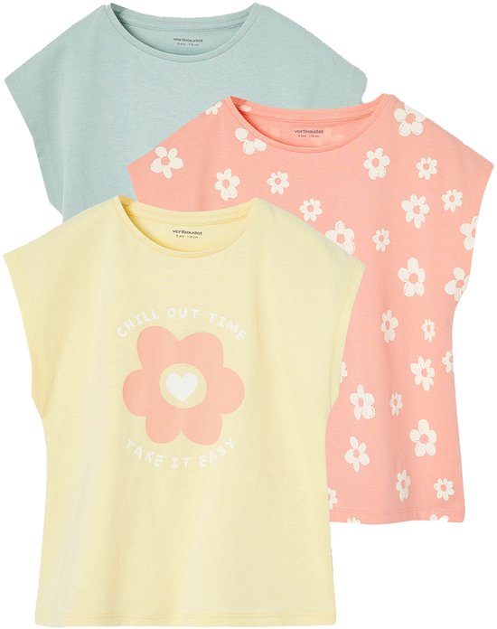 Set de 3 chemises à manches courtes Basics pour fille Vertbaudet