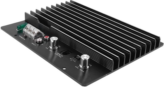 Monoblock auto-versterker 2000 W RMS MAX 1/2/4 Ohm, audioversterker (klasse D / 1-kanaals) met afstandsbediening voor subwooferniveau, laagdoorlaatfilter, basversterking en volumeregeling. | NL