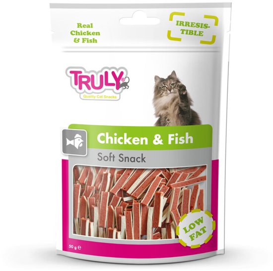 Truly Cat Snacks Kip & Vis - 20 x 50 gr - Voordeelverpakking