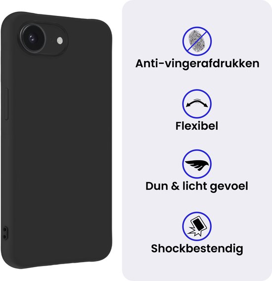 Coque noire, flexible, fine et légère en silicone pour iPhone. Anti-traces de doigts et résistante aux chocs.