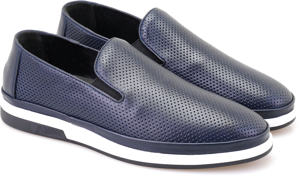 Desa Lage schoen Leer Marineblauw Mannen Schoenpunt: Ronde Maat: 41 EU