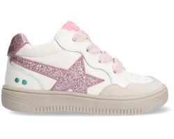 BunniesJR 225256-500 Meisjes Lage Sneakers - Wit/Roze - Leer - Veters