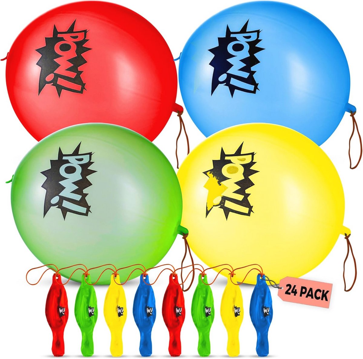 Boksballen Set van 24 - Grote Ballonnen met Superheld Designs voor Kinderen, Perfect voor Feestjes en Goodiebags