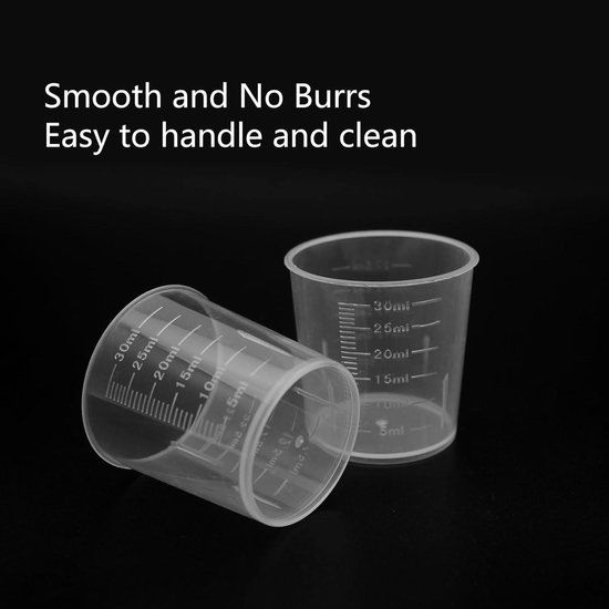Kunststof maatbeker, transparant, 80 stuks, kunststof, transparant, schaal 30 ml, voor kunst, handwerk, gieten, schilderen, koken en knutselen, hars, epoxy Kunststof maatbeker, transparant, 80 stuks, kunststof, transparant, schaal 30 ml, voor kunst, handwerk, gieten, schilderen, koken en knutselen, hars, epoxy