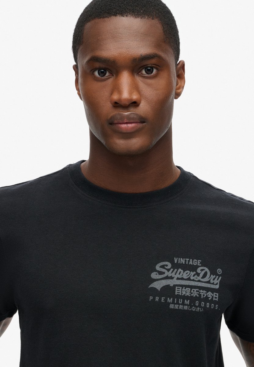 Superdry Heritage T-shirt met Vintage-logo op de borst Heren T-shirts Zwart