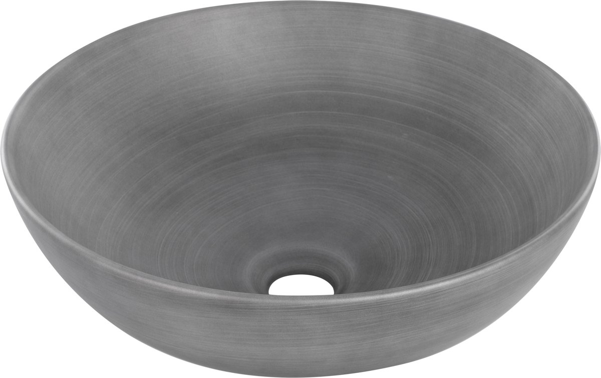 Differnz Slim waskom - Ã˜ 29 cm - keramiek - betonlook - donker grijs