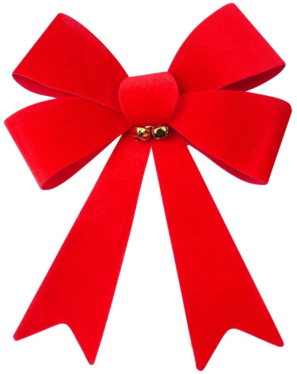 Decoratieve Strik Kerst Velours 35x46 cm - Kerststrik - Decoratie - Kerst voor Kerstboom
