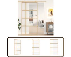 vidaXL Schuifdeur 102,5x205 cm ESG-glas goud Schuifdeur - Glazen Schuifdeur - Schuifpui - Binnendeur - Sliding Doors
