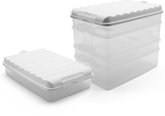 Set de 5 boîtes de conservation des aliments empilables et réglables Inovra ® pour le stockage des aliments au réfrigérateur