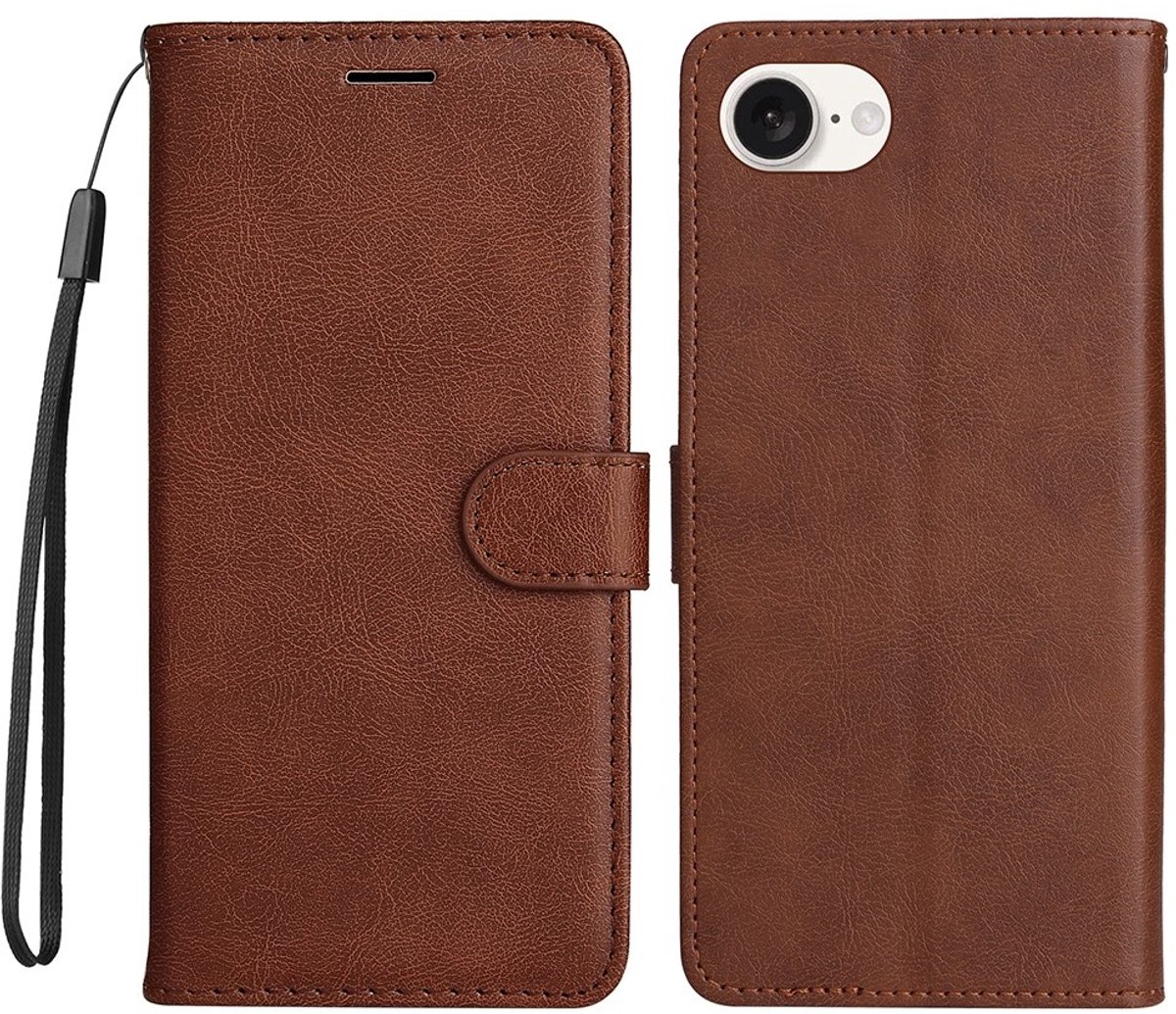 Coverup Hoesje - Geschikt voor iPhone 16e / 17e Hoesje - Coverup Book Case - Bruin