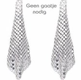 Pailletten- Clip oorbellen -zilverkleur-lang- geen gaatje- Charme Bijoux