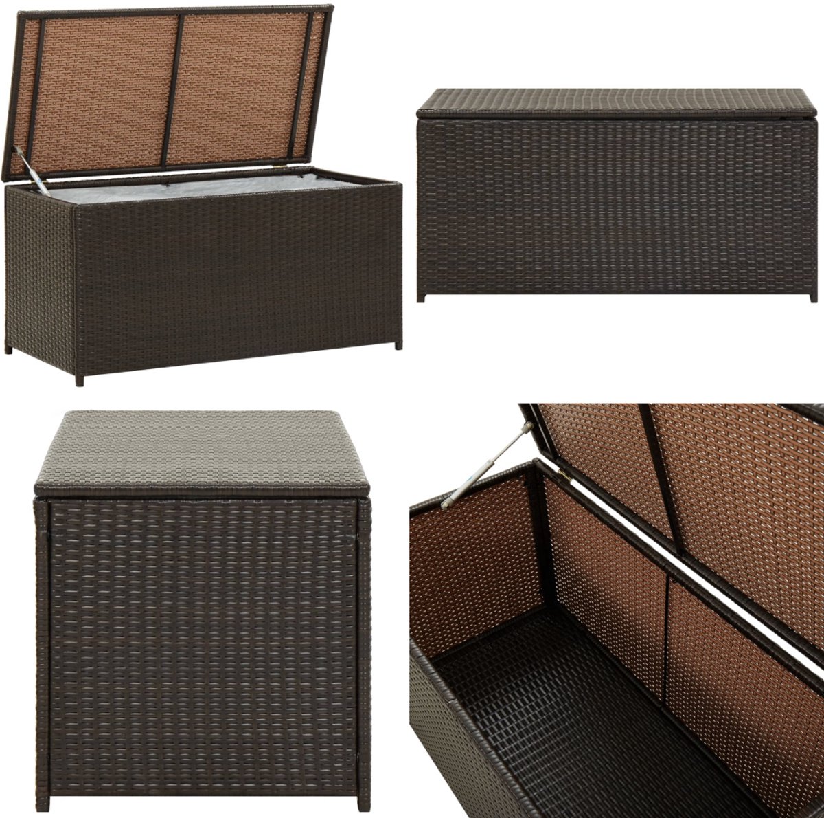 vidaXL - Tuinbox - 100x50x50 - cm - poly - rattan - bruin