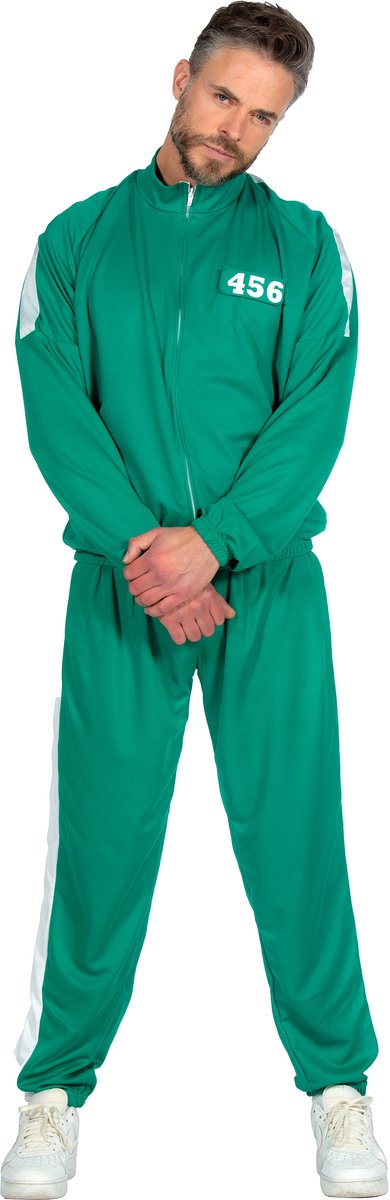 Koreaanse Gamer Deelnemer Retro Trainingspak Groen Met 5 Badges Volwassene Kostuum