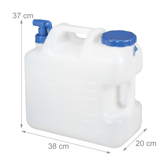 Relaxdays jerrycan met kraan - voor drinkwater - BPA-vrij - water-jerrycan  met... | bol.com