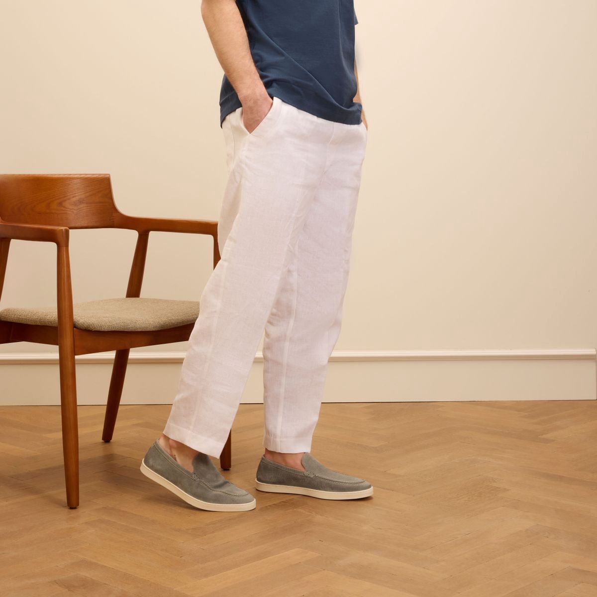 Van Lier - Heren - Grijs/blauwe Lugano suède loafers - Maat 46