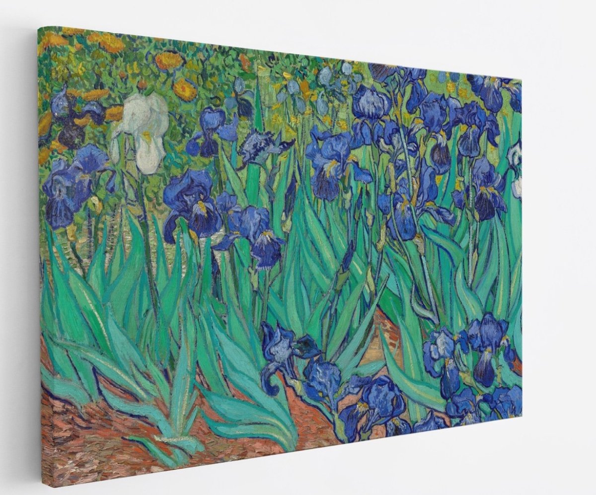Saammp Canvas Schilderij - Irissen - Van Gogh - Oude Meesters - 60x40 - Foto op canvas - Wanddecoratie - muurdecoratie Woonkamer - Slaapkamer decoratie - Canvas Print Multicolor