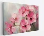 Saammp Canvas Schilderij - Zachte Roze Bloemen - Abstract - 70x50 - Foto op canvas - Wanddecoratie - Muurdecoratie Woonkamer - Kantoor Decoratie