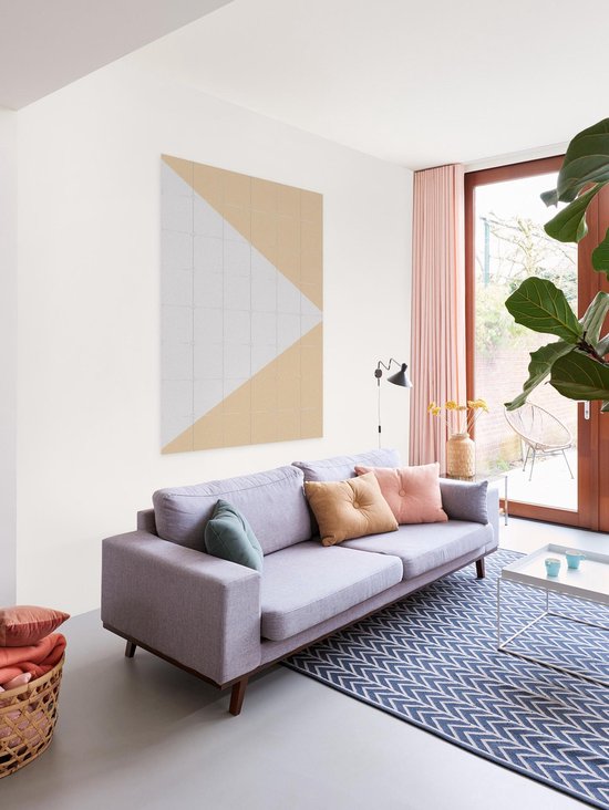 IXXI Color blocking - Gris Beige, Allon Dery - 80 x 100 cm - Support d'accrochage gratuit - Grande Décoration murale et posters - Graphisme, Abstrait,