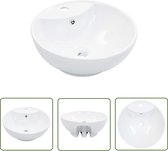 Lavabo The Living Store - Meuble de salle de bain - 46,5 x 18 cm - Céramique Wit