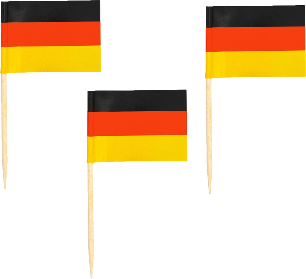 Cocktailprikkers Duitsland mini vlaggetjes - 150x stuks - versiering en feestartikelen - 8 cm