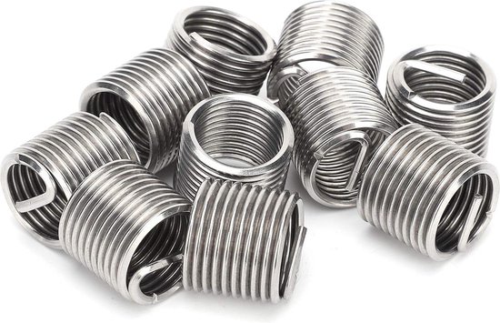 Sunicon Lot De 10 Inserts Filetés Helicoil M8x1.25x3D - Acier Inoxydable 304 - Réparation Filetage
