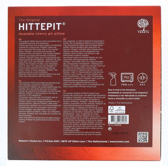 Hittepit kersenpitkussen, beperkte oplage kersenprint. Verwarmbaar in de magnetron.