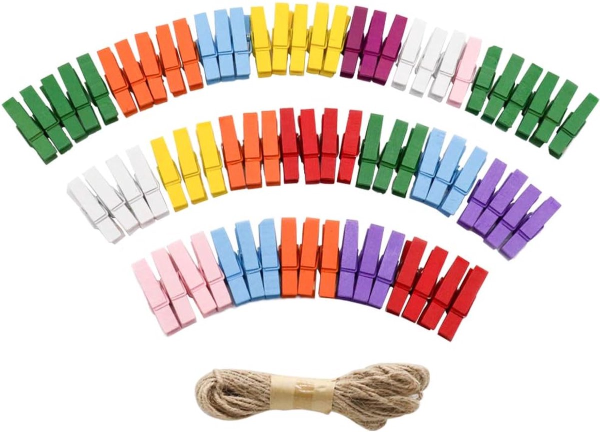 Goodivery ® Creatieve Mini Houten Wasknijpers Set voor Decoratie en Fotoweergave