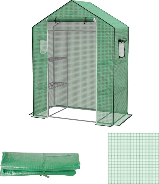 Outsunny 6x3x2m Kas, Toegankelijk, Met 8 Vensters, Deur, Vliegengaas