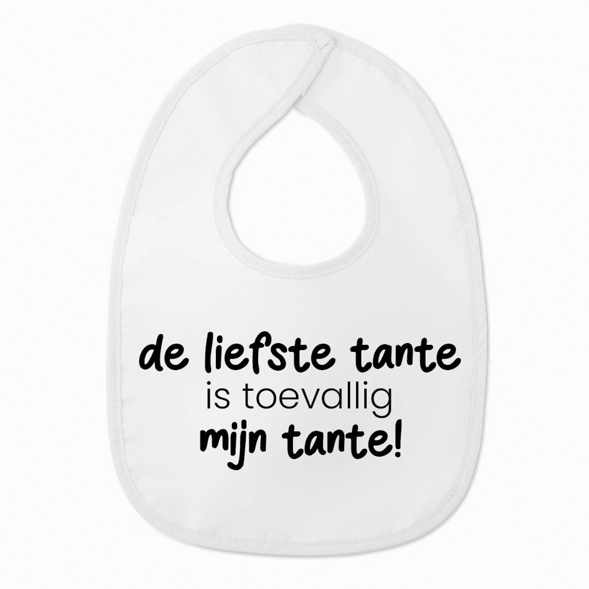 Goedkoopste Slabbetje met tekst - De liefste tante is toevallig mijn tante - Wit/zwart | 100 katoen - Incl. hoogwaardige Klittenband sluiting - Kraamcadeau - Babyshower - Slabber | Incl. 2 jaar garantie