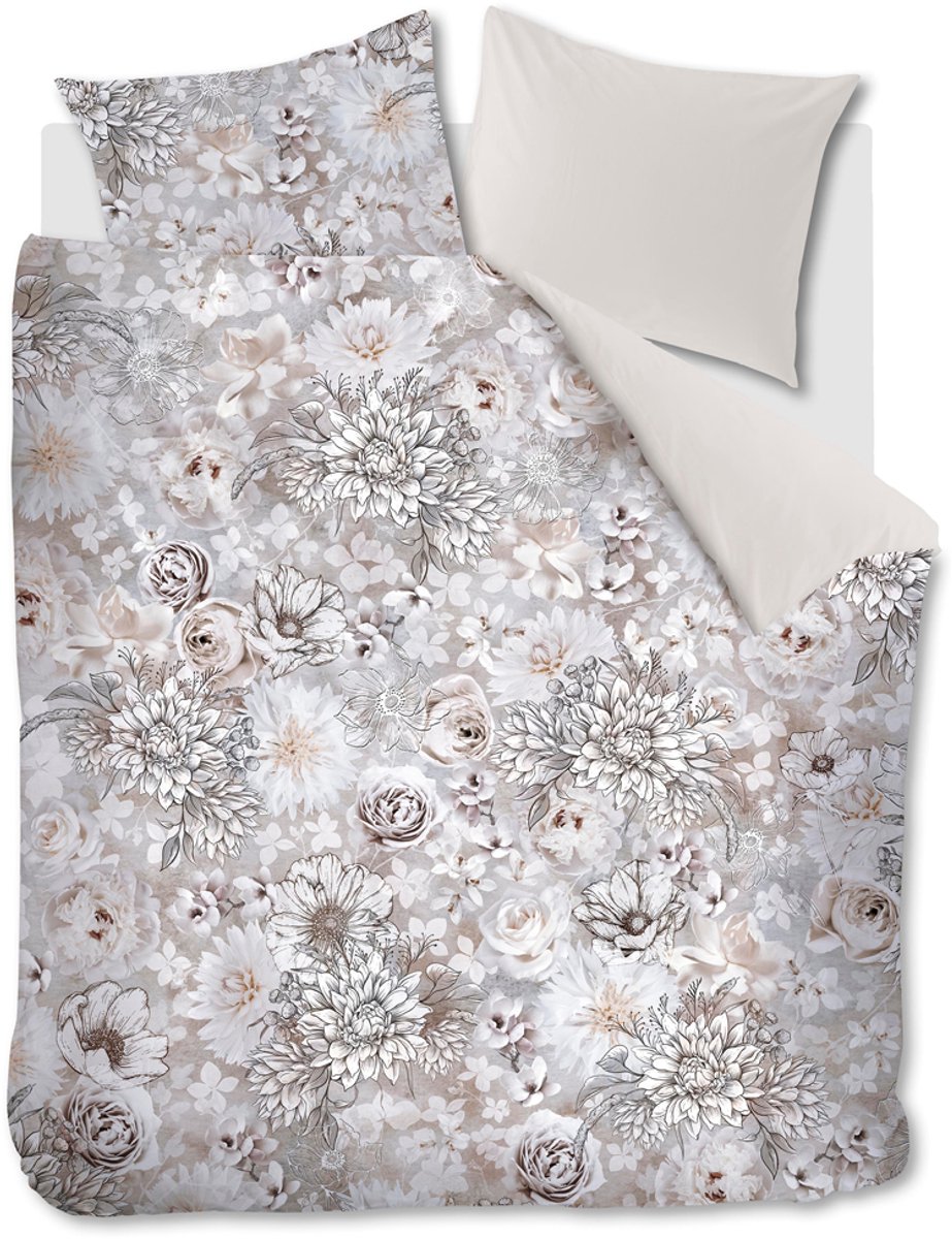 Rivièra Maison - Flourish dekbedovertrek - Tweepersoons - 200x200/220 cm - Zand