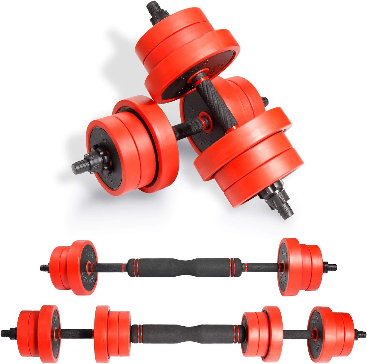 CCLIFE dumbells set ijzeren 20 kg - dumbells verstelbaar met verbinding stalen buis halters Barbell dumbell set multifunctionele professionele