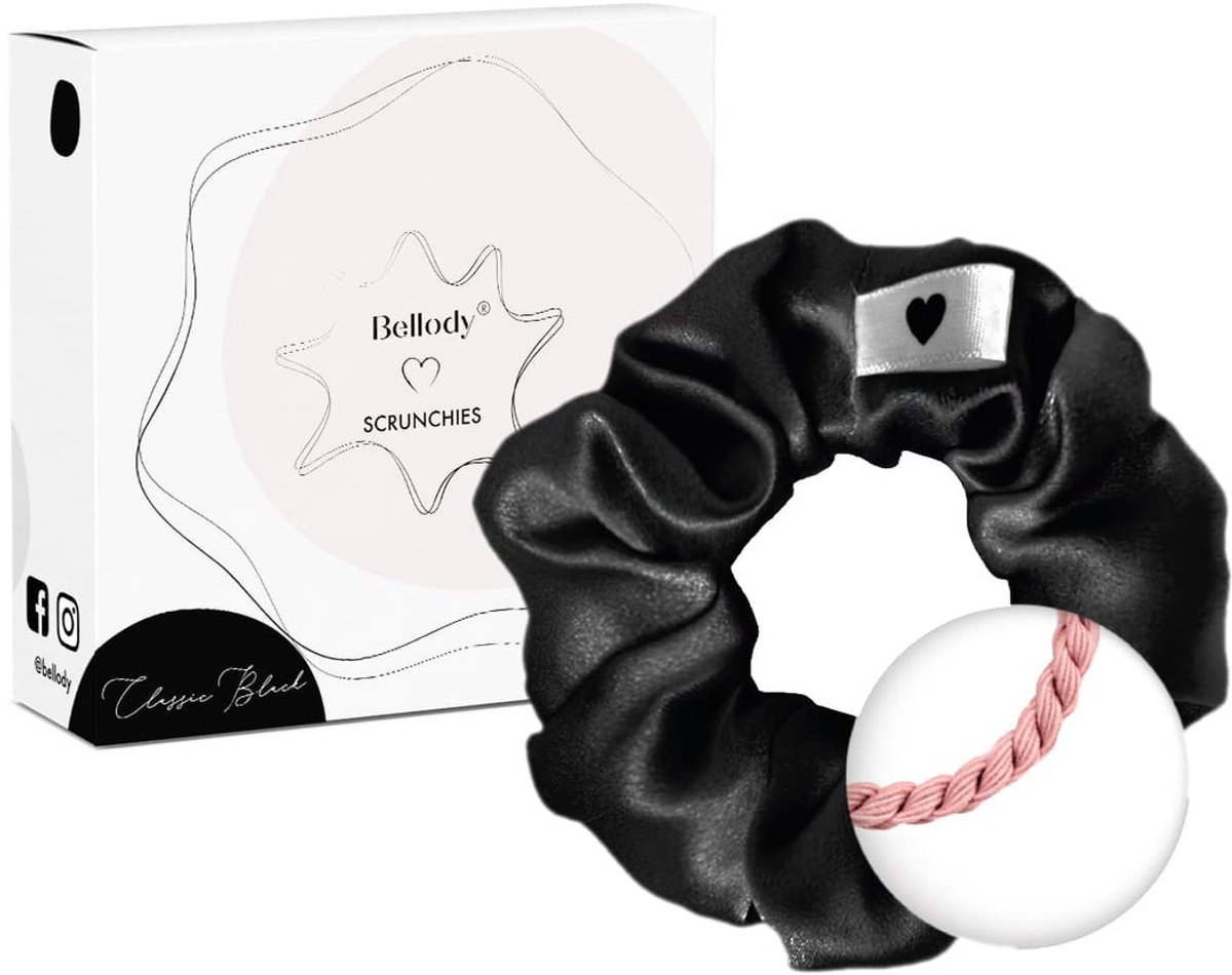 Bellody - Scrunchie Haargummie Silk - Zwart