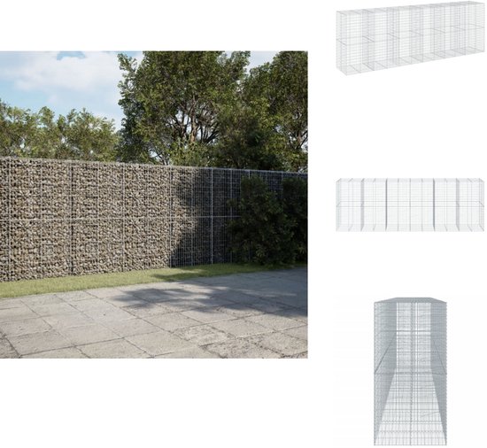 Panier à gabions vidaXL - 600 x 100 x 200 cm - Argent - Décoration de jardin - Architecture du paysage - Panier à gabions en métal - Fil d'acier galvanisé