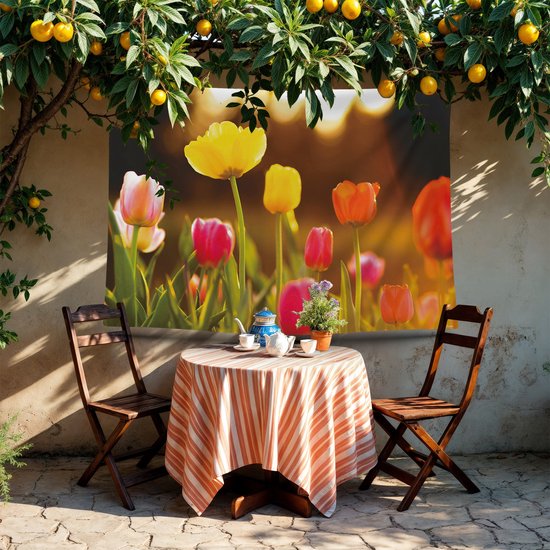 Ulticool - Tulipes Fleurs Nature - Affiche Tapisserie - 200x150 cm - Groot tapisserie - Affiche Jardin Tapisserie