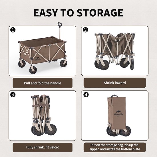 Opvouwbare Utility Wagon 280L - Ideaal voor Camping, Tuin, Sport en Winkelen van Lifetime Garden — afbeelding 5