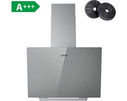 CIARRA CBCS6736H-S 60cm Schuine Afzuigkap Grijs – Geborsteld Zilver - met WiFi - inclusief set koolstoffilters – 650m3 - energieklasse A+++