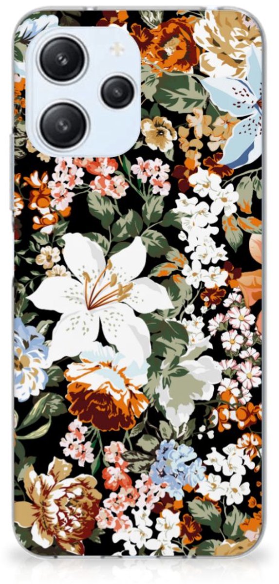 TPU Case voor Xiaomi Redmi 12 4G Dark Flowers