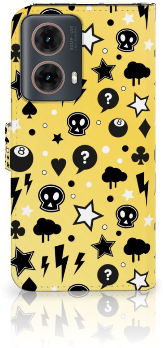 Telefoonhoesje met Naam Motorola Moto G85 Punk Geel