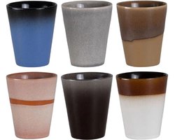 Studio Tavola Cappuccinokopjes - Koffiebekers - Cappuccino Cups - Aardewerk Divers - Vaatwasserbestendig - 310 ml Set Van 6